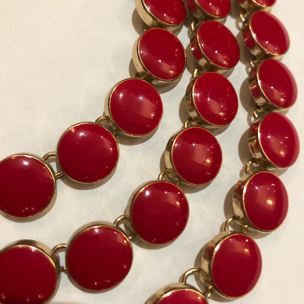 Red Button Necklace - Picture 2 of 2